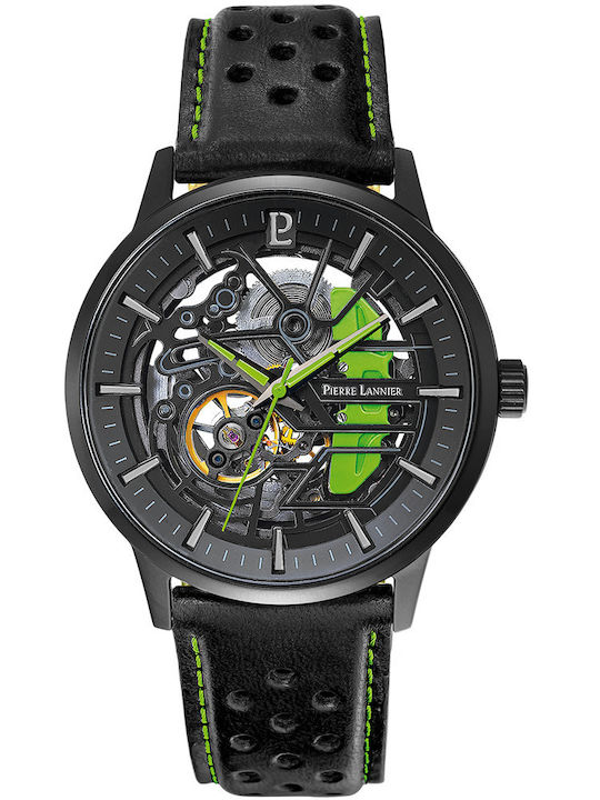 Pierre Lannier Paddock Black Leather Strap 341a477