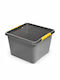 Orplast Plastik Aufbewahrungsbox mit Deckel Grau 39x39x26cm