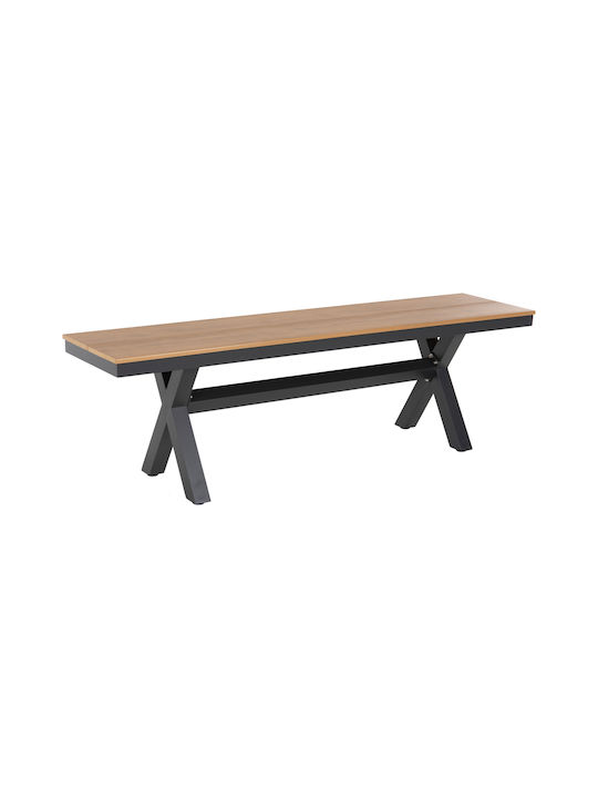 Bench Outdoor Metal Gray 150x36x45cm