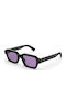 Retrosuperfuture Caro 7C7 Unisex Sunglasses with Black Plastic Frame and Purple Lens CARO-7C7