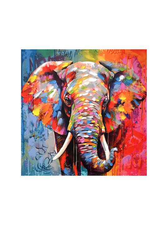 Inart Elephant Painting on Canvas 80x80cm
