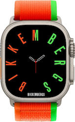 Bikkembergs BK39 Silver case with Multicolor Fabric Strap