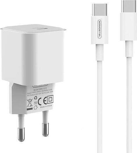 Somostel Φορτιστής Χωρίς Καλώδιο με Θύρα USB-C 20W Λευκός (Sms-q10)