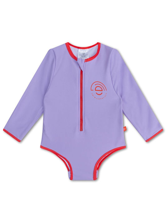 Swim Essentials Παιδικό Μαγιό Ολόσωμο με Μακρύ Μανίκι Purple