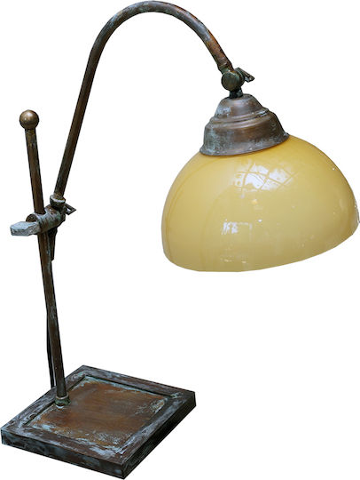 DITS Lighting Γυάλινο Πορτατίφ με Μπρούτζινο Καπέλο και Βάση