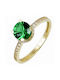 Gold Ring 14k Green Zircon 3049k