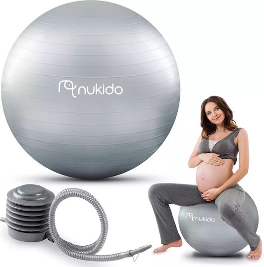 Nukido Μπάλα Pilates 65cm σε Γκρι Χρώμα