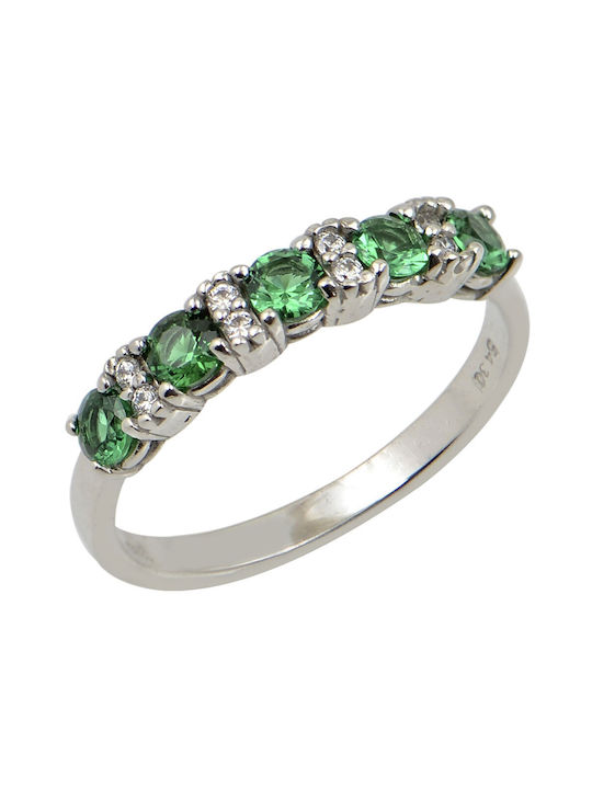 Inel din aur 14k cu zirconiu verde 3080lp