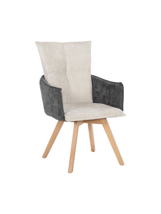 Dining Room Fabric Chair Beige-grey 53x60x93cm ...