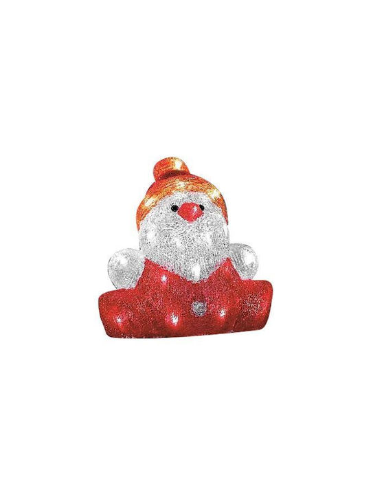 Strend Pro Weihnachtsdekoration Schneemann LED Timer 3xAA IP44 24x21x24 cm