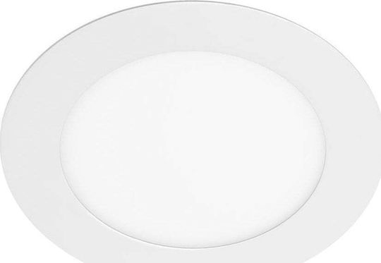 Gtv Στρογγυλό Χωνευτό LED Panel 7W με Φυσικό Λευκό Φως 4000K