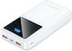 Vention FHLW0 Power Bank 20000mAh 22.5W με 2 Θύρες USB-A και Θύρα USB-C Λευκό