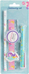 5-Piece School Set "Mermaid" H23x9x9cm