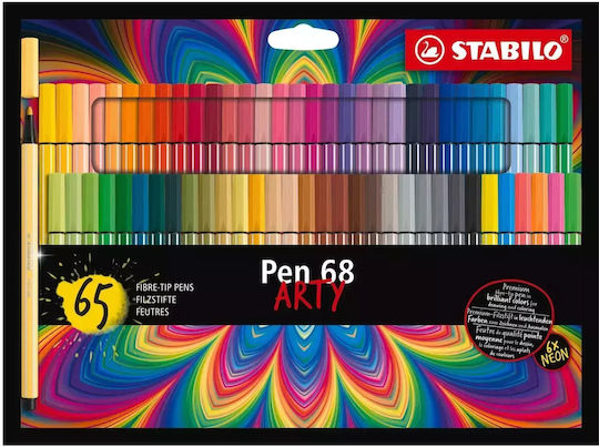 Stabilo Pen 68 Arty Cardboard Wallet 65 Colors Toys