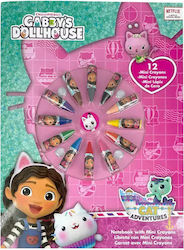 Gabbys Dollhouse Notebook + 12 Mini Crayons Set