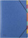 Donau Folder Elastic Donau Pressed Cardboard A4 9 Dividers Blue