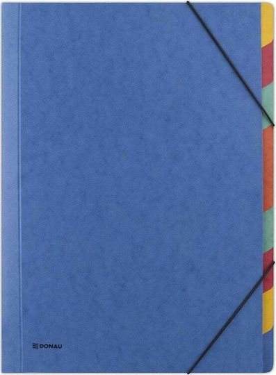 Donau Folder Elastic Donau Pressed Cardboard A4 9 Dividers Blue