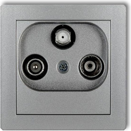Karlik Priză antenă TV, satelit și radio Rezistor de priză terminală în culoarea Argintiu RTV-SAT