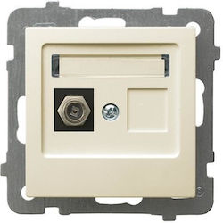 Ospel TV Antenna Socket in Beige color GPA-1GF/...