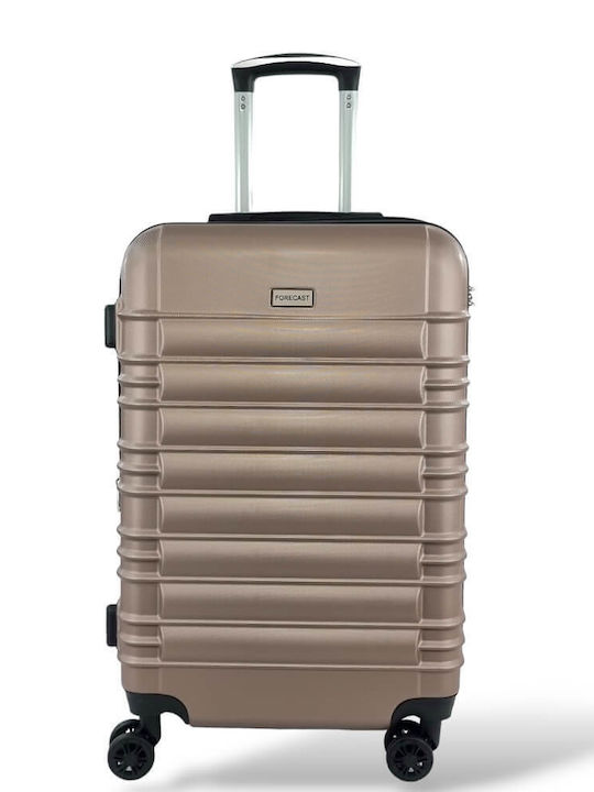 Forecast Dq2207-24 Medium Travel Suitcase Hard Gold with 4 Wheels Height 65cm dq2207-24-xryso