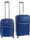 Diplomat Reisesammlung Koffer Stoff Blau Maximale Höhe 66cm mit 4 Räder Set 2 Stück