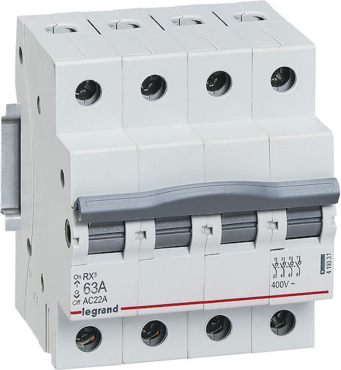 Legrand Τετραπολικός Διακόπτης Ράγας 400V 63A
