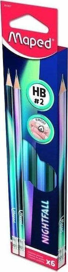 Maped Pencil Eraser Nightfall Hb 6pcs Maped
