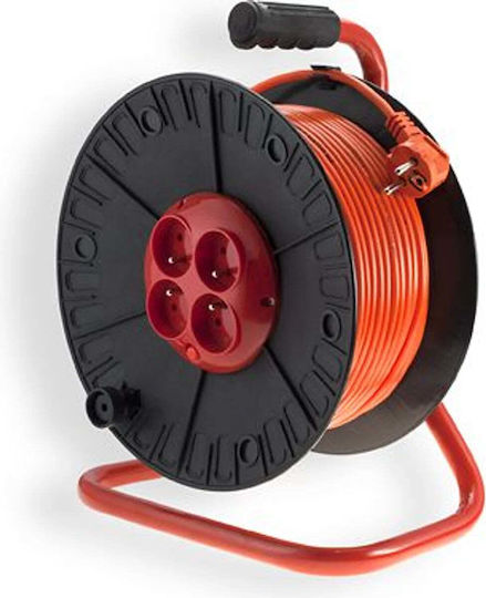 Elgotech Cablu de prelungire 1 loc cu cablu de 40m Diametru 3 x 1.5mm² Portocaliu