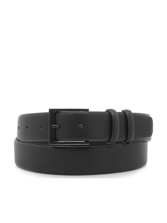Wide Men's Belt Leather Black