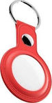 KeyBudz Keyring Schlüsselbund-Etui für AirTag Leder in Rot Farbe