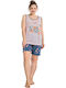 PijaMood Sommer Damen Pyjama-Set Salmon