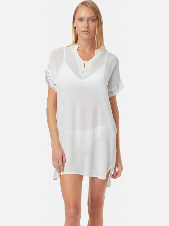 Short Sleeve Dress V Neckline & Buttons 52181-05