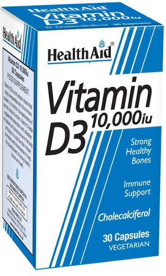 Health Aid Vitamin D3 Vitamin for Immune System Boost & Bone Health 10000iu Sunshine 30 veg. caps