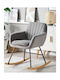 Rocking Armchair Swivel with Footstool Szary 40x40x82cm