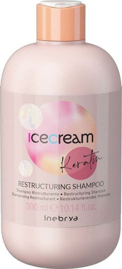 Inebrya Ice Cream Keratin Σαμπουάν Αναδόμησης/Θρέψης & Ενυδάτωσης 300ml