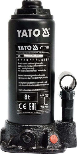 Yato Υδραυλικός Γρύλος Μπουκάλας με Δυνατότητα Ανύψωσης έως 23εκ. και Φορτίο Βάρους έως 8 Τόνους