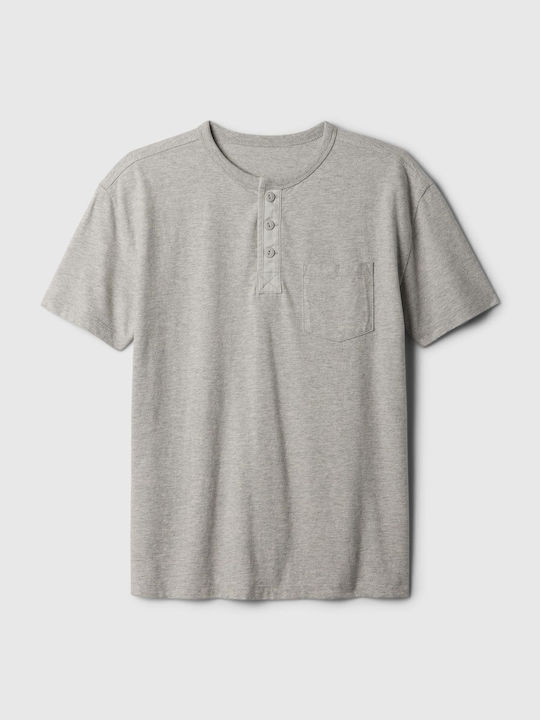 GAP Kids' Shirt Short Sleeve Gray Henley