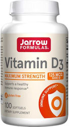 Jarrow Formulas Vitamin D3 Βιταμίνη 5000iu 125mcg 100 μαλακές κάψουλες