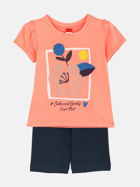 Joyce Kids' Set with Shorts Summer 2pcs Coral C...