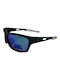 V-store Sunglasses with Black Plastic Frame and Blue Polarized Mirror Lens POL3051-04