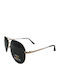 V-store Unisex Sunglasses with Gold Metal Frame and Black Polarized Mirror Lens