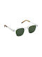 Moken Unisex Sonnenbrille mit Transparent Kunststoff Gestell und Grün Polarisiert Linse MKNF03-CRST-TORT-GRN