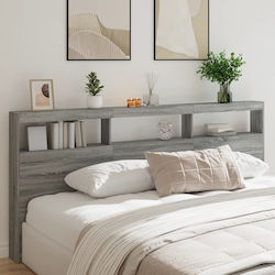 vidaXL Κεφαλάρι Κρεβατιού Ξύλινο Γκρι 220x102cm