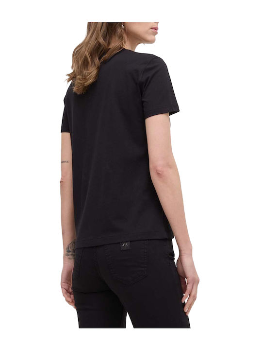 Versace pentru Femei de Vară Bluză din Bumbac Mâneci scurte Black/Gold