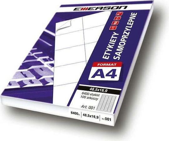 Emerson Αυτοκόλλητες Ετικέτες Α4 Ορθογώνιες 70x36mm