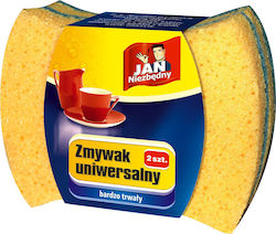 Jan Niezbędny Kitchen Sponge for Dishes Yellow 2pcs