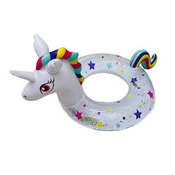 Unicorn Παιδικό Σωσίβιο Κουλούρα Διαμέτρου 70εκ. Διάφανο Μονόκερος