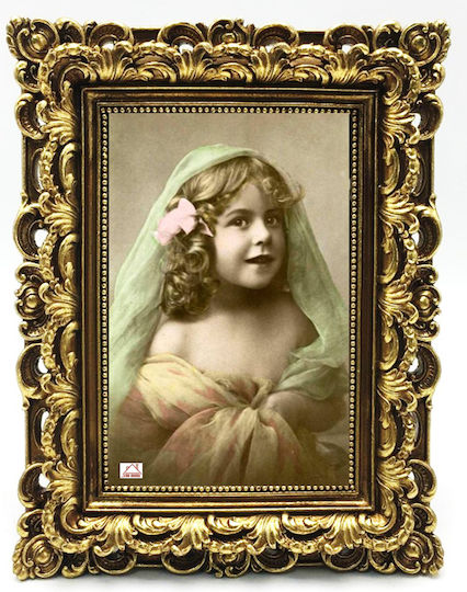 ForHome Kunststoff Fotorahmen mit Goldenem Rahmen