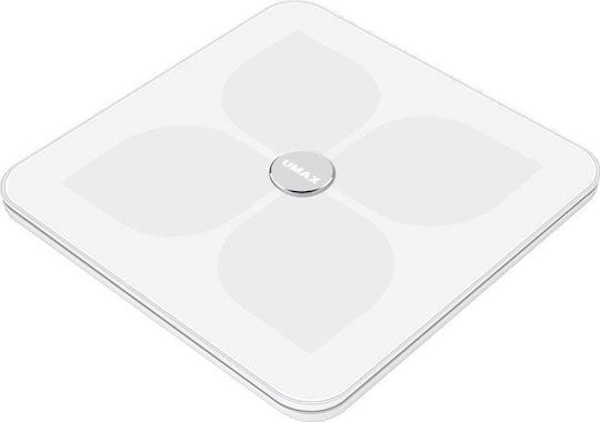 Umax US20HRC Смарт Кантари За Баня 180кг С Анализ На Мазнини Wi-Fi И Bluetooth Бяла