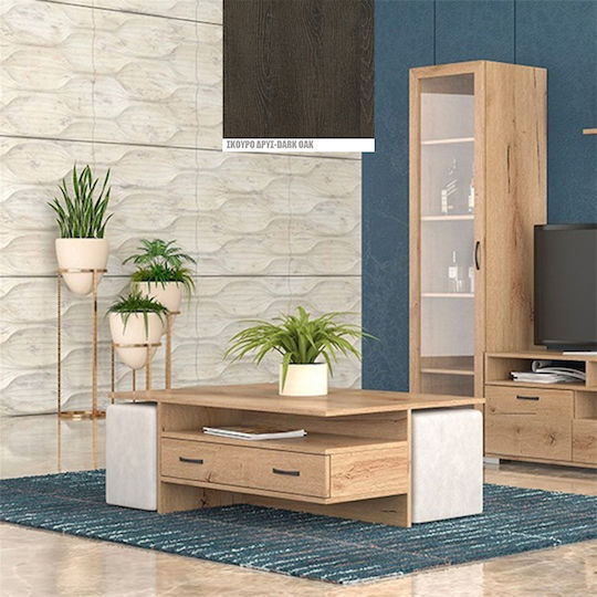 Rectangular Central Coffee Table No 3 Wooden Cream-Taupe M120xW72xH40cm